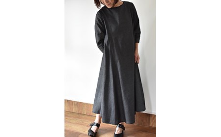 No.427 ふんわりコットンワンピース　L　ブラック