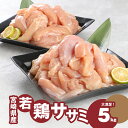 【ふるさと納税】【レビューキャンペーン対象】宮崎県産若鶏ささみ 1kg×5パック - 国産 鶏肉 ササミ肉 低カロリー/高たんぱく ヘルシー 健康志向 さっぱり 筋トレ 体づくり 真空パック 冷凍 脂身が苦手な方に サラダチキン/棒々鶏 送料無料 【宮崎県木城町】