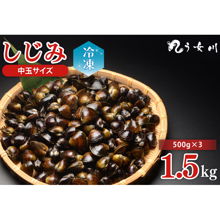 しじみ　冷凍　中玉　1.5kg（500ｇ×3）砂抜き済み　涸沼川　う女川（IX-15）