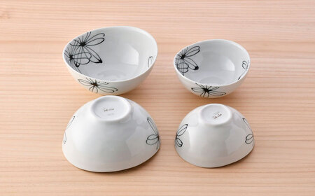 【波佐見焼】パキラ ボウル 大小4点セット【まるしん】[WD47]