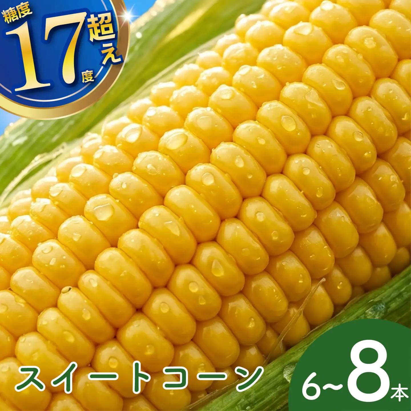 糖度15度以上 フルーツ級の甘さ とうもろこし スイートコーン 8本 有機肥料使用