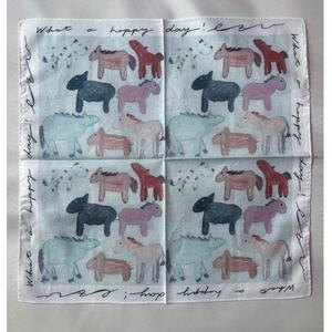 【ezu】handkerchief /no.003◆コットン100%◆大判◆おしゃれ◆手描き【1650041】