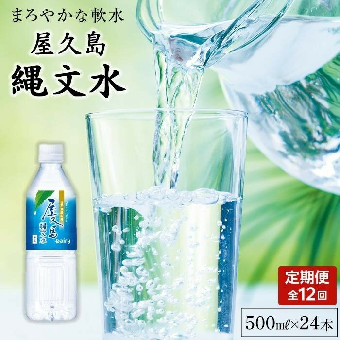 【ふるさと納税】【定期便／全12回】屋久島縄文水500mL×24本入り(1ケース) | 水 みず 天然水 軟水 PET ペットボトル ドリンク 飲み物 飲料 セット お取り寄せ 人気 おすすめ ロック 炭酸 酒 割り 送料無料 鹿児島県 屋久島町 鹿児島 縄文水 定期便