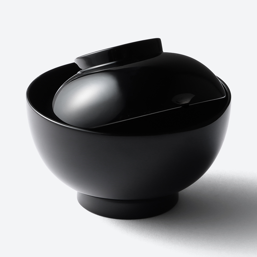 ＜中島忠平漆器店＞福助吸物椀　黒