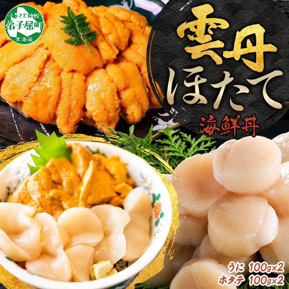 【ふるさと納税】3351. うに 200g ホタテ 200g 計400g セット ウニ チリ産 冷凍 雲丹 ほたて 生ほたて 帆立 冷凍 海鮮 海鮮丼 北海道 弟子屈町