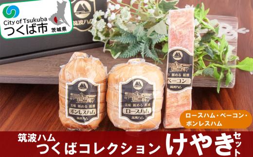 筑波ハム　つくばコレクション けやきセット（ボンレスハム、ベーコン、ロースハム）【 豚肉 豚 ぶた肉 ポーク ハム はむ ロースハム ベーコン ボンレスハム 茨城県産 国産 つくば市 】