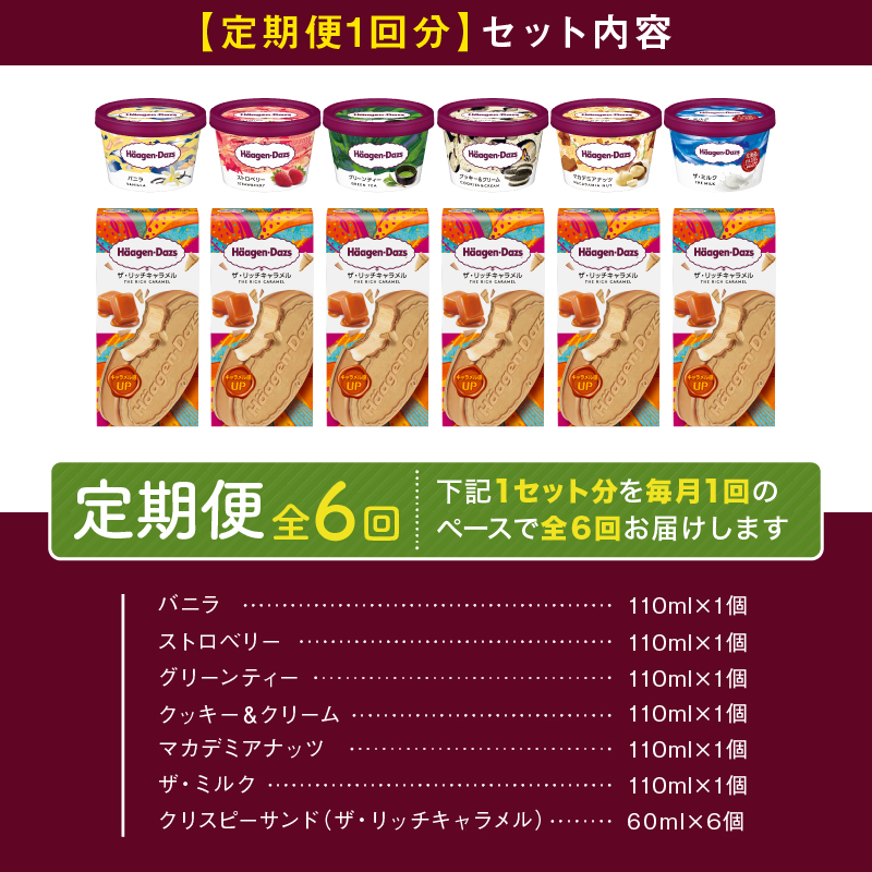 ＜全6回定期便・連続＞ハーゲンダッツ『ミニカップ＆クリスピーサンドセット(合計72個)』アイスクリーム アイス スイーツ デザート_H0026-042