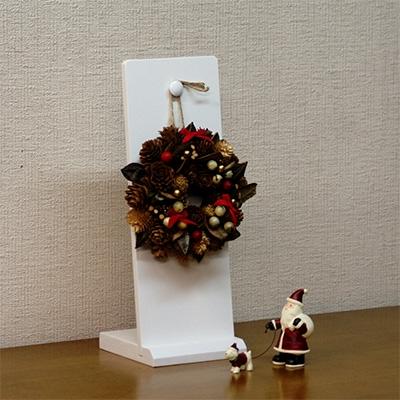 ふるさと納税 海南市 漆器の木製置き型飾り掛け　白　小