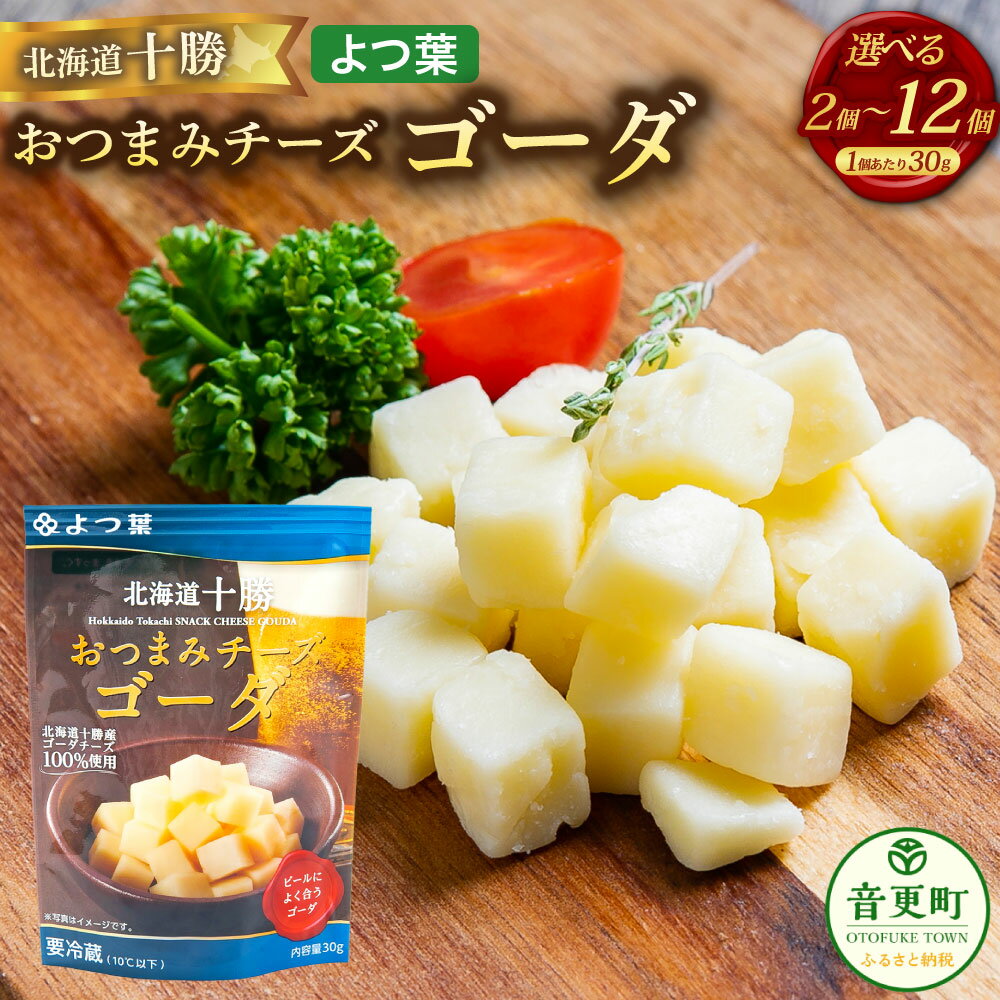 【ふるさと納税】＜選べる内容量＞「よつ葉」 北海道十勝 おつまみチーズ ゴーダ 2個 4個 8個 12個 計60g 計120g 計240g 計360g 1個30g チーズ ゴーダチーズ セミハードタイプ ひとくちサイズ 生乳 乳製品 おつまみ おやつ お酒のお供 冷蔵 国産