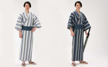 遠州綿紬使用　男性用　日本製　旅館浴衣&帯のセット 民芸品 工芸品 ファッション  富士