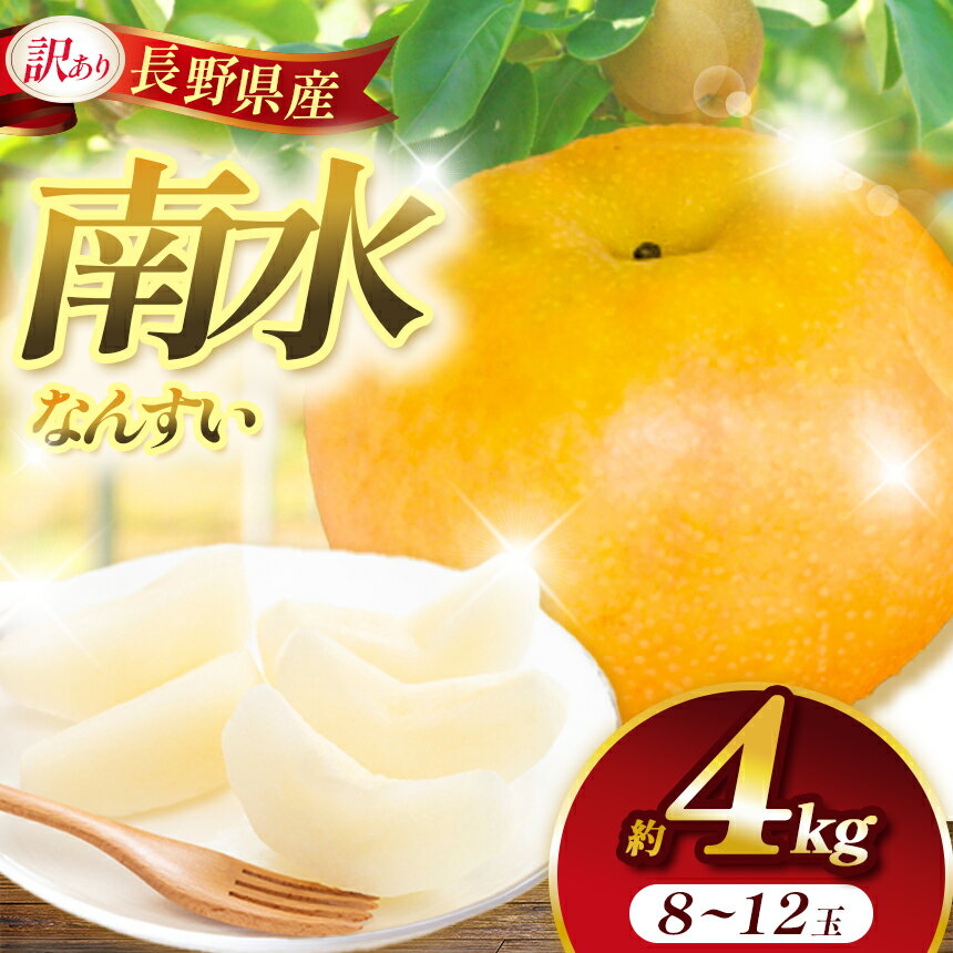 【ふるさと納税】 梨 ナシ 信州 上伊那産 訳あり 南水 約4kg （8～12玉）｜梨 なし ナシ 果物 くだもの 南水 JA上伊那 伊那市 長野県 信州 ふるさと納税【013-69】