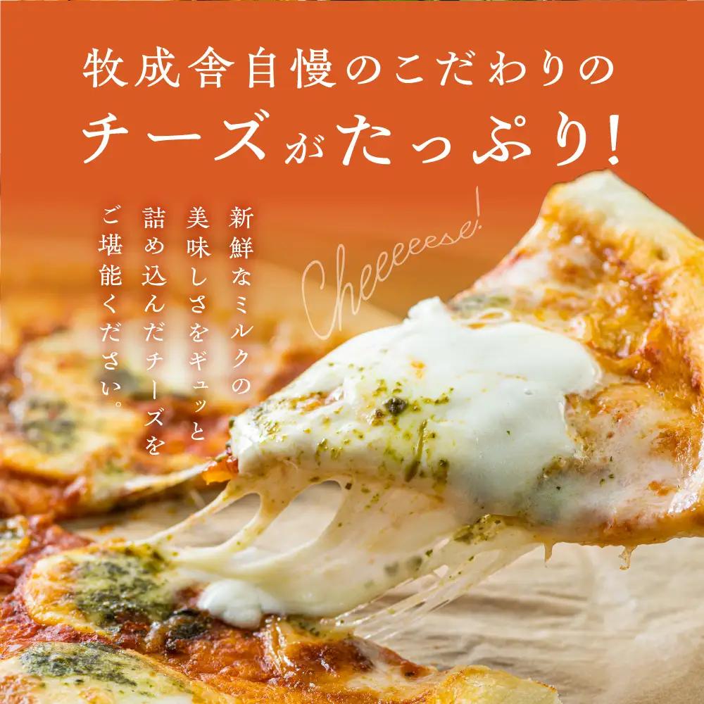牧成舎 こだわりチーズたっぷりピザ3種4枚 ピザ 冷凍 マルゲリータ 飛騨市[AI055]
