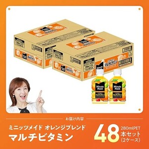 【最速便】コカ・コーラ ミニッツメイド 「オレンジブレンド マルチビタミン」280mlPET 48本（24本×2ケース） 【 ふるさと納税 飲料 オレンジ ジュース ミックス ブレンド PET 川南町