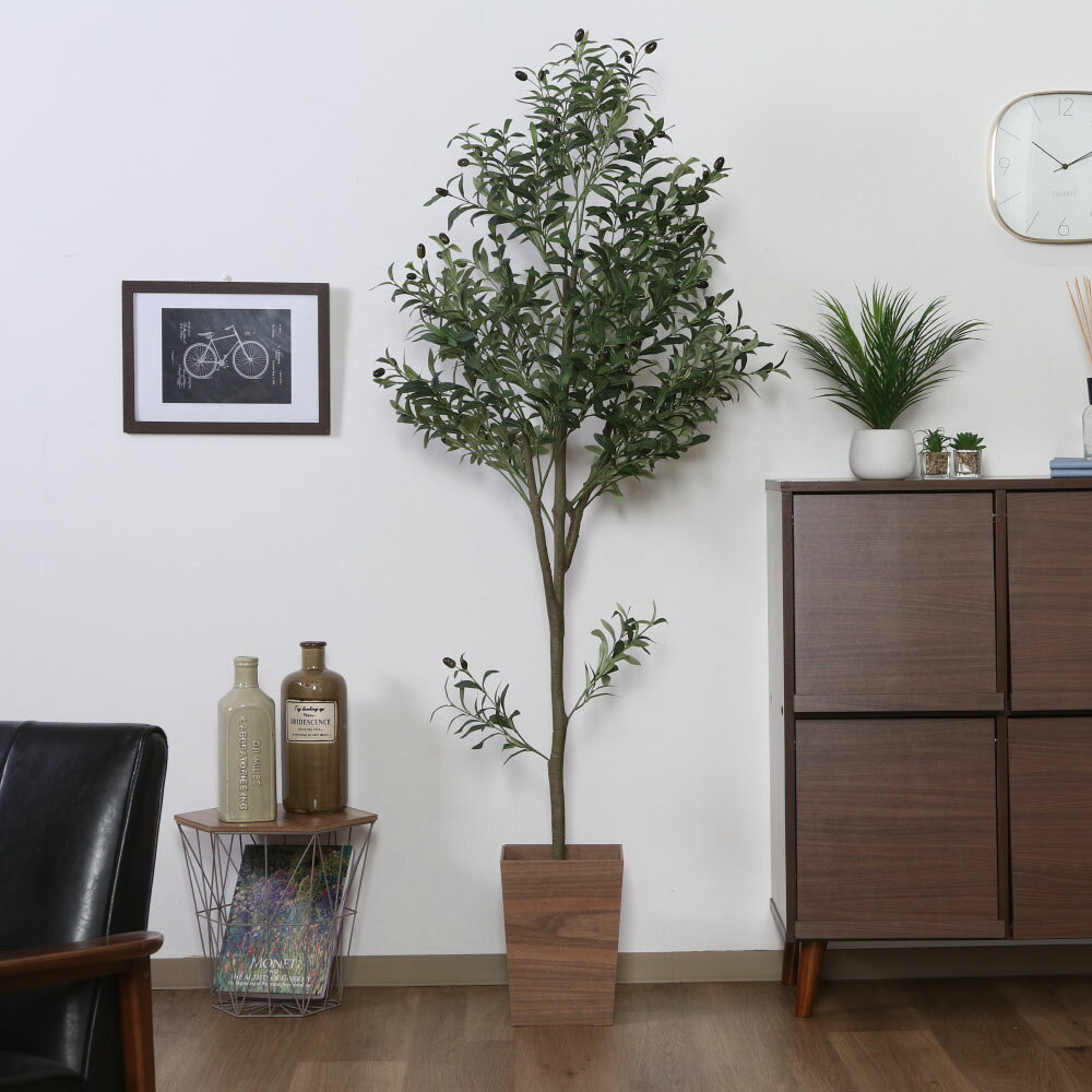 【ふるさと納税】フェイクグリーン オリーブ 180cm 1個 大型 人工観葉植物 インテリアグリーン ナチュラル インテリア おしゃれ お手入れ不要 水やり不要 ジョイント式 リビング 福岡県北九州市