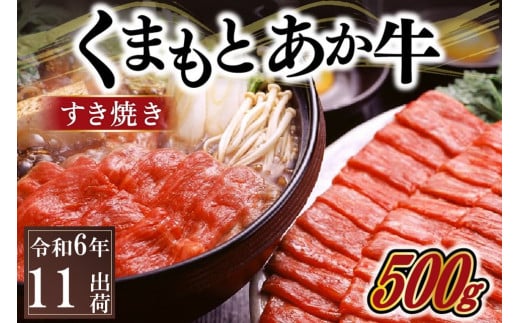 〈令和6年11月出荷〉熊本県産ＧＩ認証取得　くまもとあか牛（すき焼き用５００ｇ）