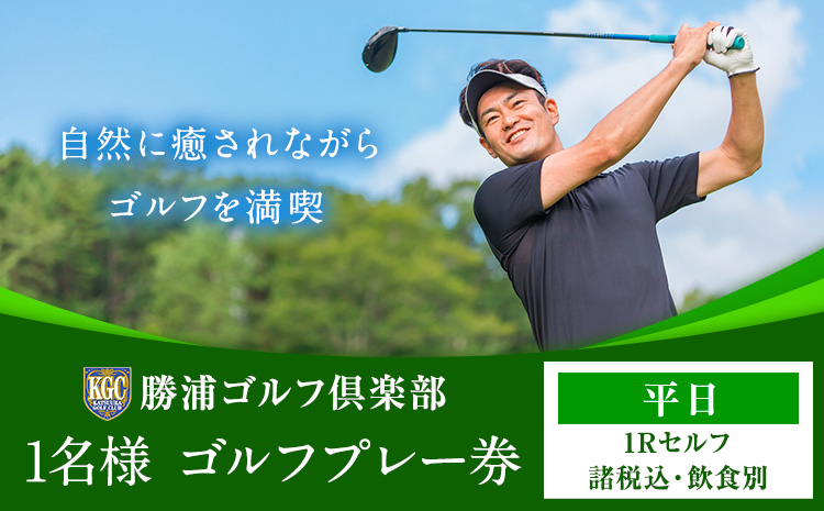 1名様 ゴルフ プレー券  (1Rセルフ・諸税込・飲食別)  平日 勝浦ゴルフ倶楽部  【配送不可地域：離島】 《90日以内に出荷予定(土日祝除く)》千葉県 勝浦市 ゴルフ ゴルフ券