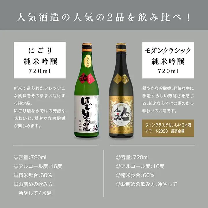 《数量限定 2026年12月出荷開始》にごり純米吟醸720ml・モダンクラシック純米吟醸 720ml 各1本セット【人気酒造株式会社】