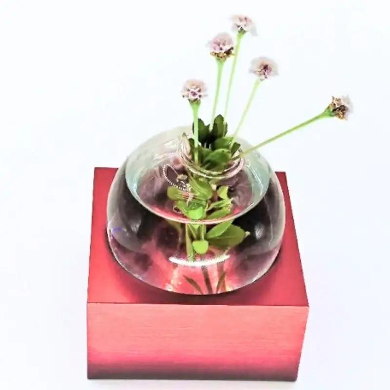 アルミ一輪挿し（一連）レッド　おしゃれ　お花　フラワーベース　花瓶　シンプル　４色展開