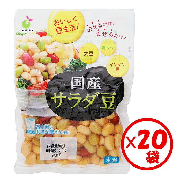 【ふるさと納税】「国産サラダ豆 80g」×20袋 ※離島への配送不可