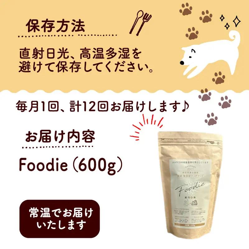 【定期便12回】 国産 無添加 ドッグフード -Foodie- 【ペットフード】 