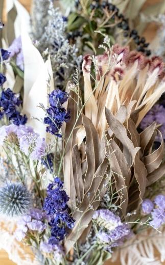ドライフラワーブーケ ブルー