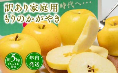 年内発送【訳あり】家庭用 もりのかがやき 約5kg【那由多のりんご園・平川市産・希少品種】