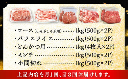 【全3回定期便】瀬戸豚 生活応援セット 計5kg / 豚肉 しゃぶしゃぶ セット [BBBQ216] 豚肉定期便