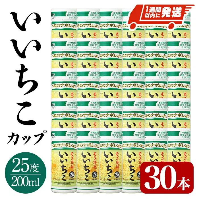 いいちこ カップ 25度(計6L・200ml×30本) 酒 お酒 むぎ焼酎 麦焼酎 常温 いいちこ 三和酒類 カップ【107305800】【時枝酒店】