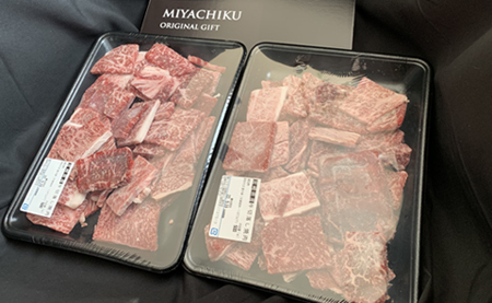 【美味しい宮崎牛専門店ミヤチクからお届け】４等級以上宮崎牛訳あり焼肉バラエティパック　もりもり1㎏