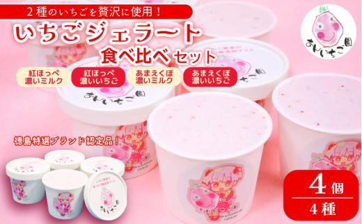 いちご ジェラート 食べ比べセット 4個 4種 いちご 苺 フルーツ 紅ほっぺ あまえくぼ 果物 旬 ジェラート アイス 夏 ギフト 夏ギフト プチギフト 国産 食べ比べ セット 冷たい 贈り物 冷凍 おやつ