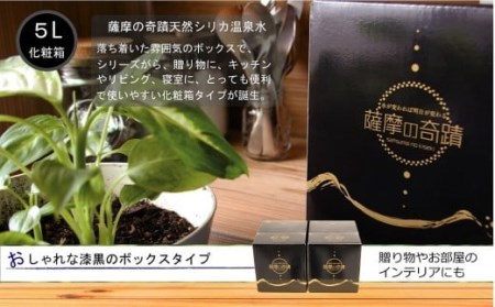 天然アルカリ温泉水 5L×2箱【3ｶ月】超軟水(硬度0.6)のｼﾘｶ水｢薩摩の奇蹟｣ BS-502