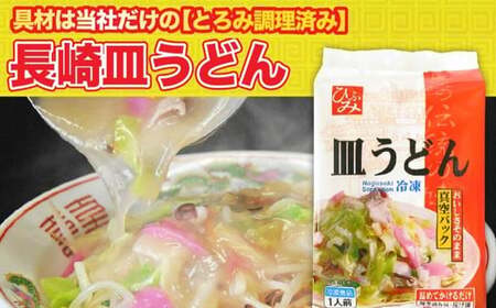 【全6回定期便】《具材付》長崎冷凍皿うどん 総計60食 (10食×6回) ／ 長崎皿うどん 長崎 皿うどん さらうどん 麺 麺類 スープ 具付き 具材付き 小分け 簡単調理 グルメ 冷凍 ひふみ 長崎