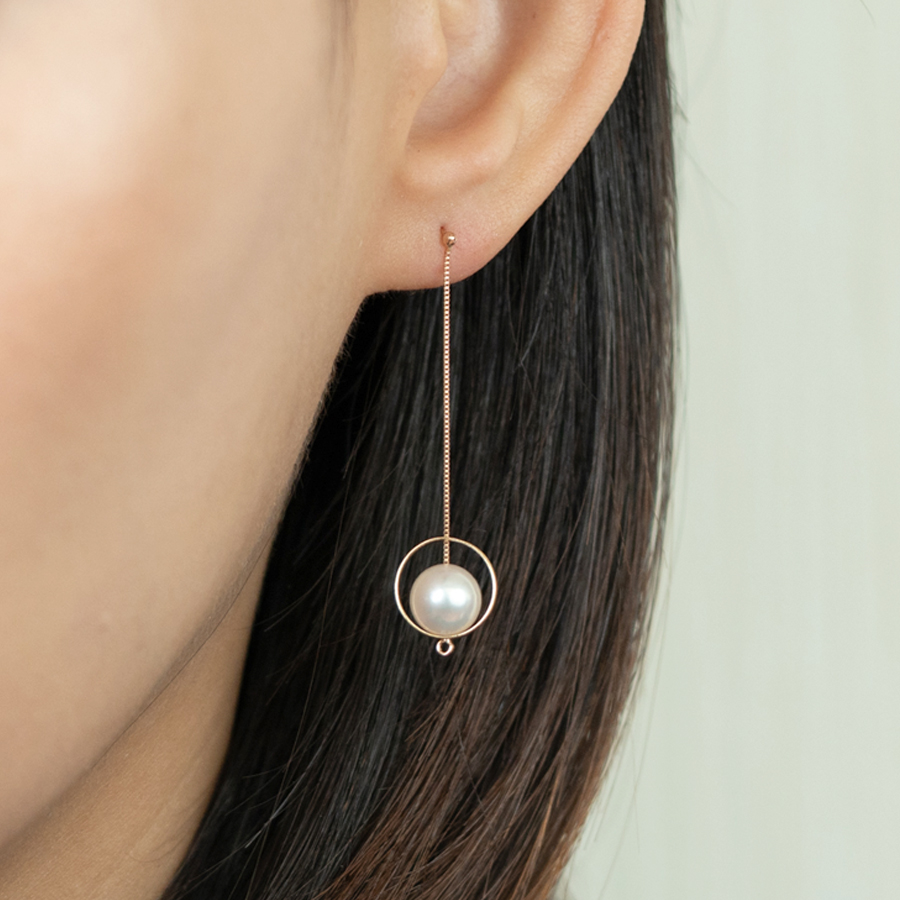＜ONOV　LUXE＞ピアス　FLOAT　P　アコヤパール　K18　PG