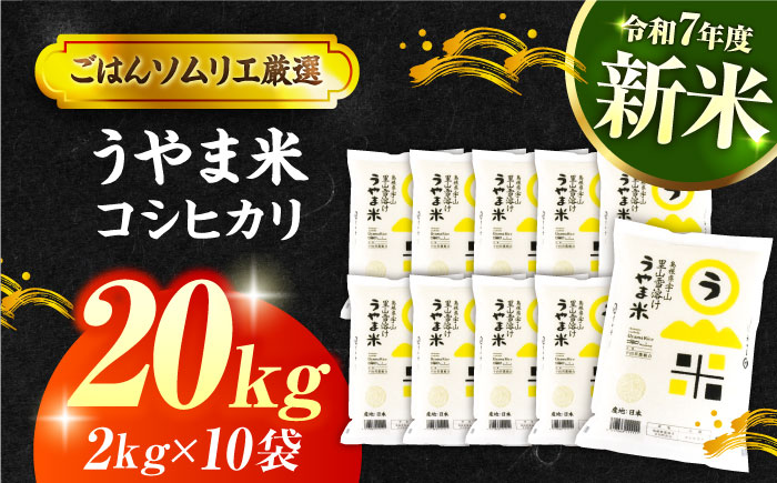 【令和7年産】【新米】雪解け水で育った 島根県産「うやま米 コシヒカリ（雲南市吉田町）」20kg(2kg×10) 島根県松江市/有限会社藤本米穀店 [ALCG011]