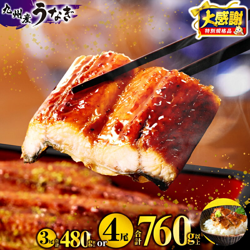 【数量限定】国産うなぎ蒲焼4尾 計800g以上 鰻蒲焼ウナギ蒲焼用たれさんしょうのセット