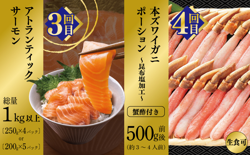 【北国からの贈り物】厳選お楽しみ海鮮定期便 全6回 【毎月配送コース】 099Z419