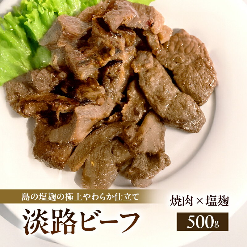 【ふるさと納税】淡路ビーフ 焼肉 塩麹 500g 250g × 2p 島の塩麹の極上やわらか仕立て 肉 お肉 牛肉 焼肉 BBQ 兵庫県 洲本市 淡路島