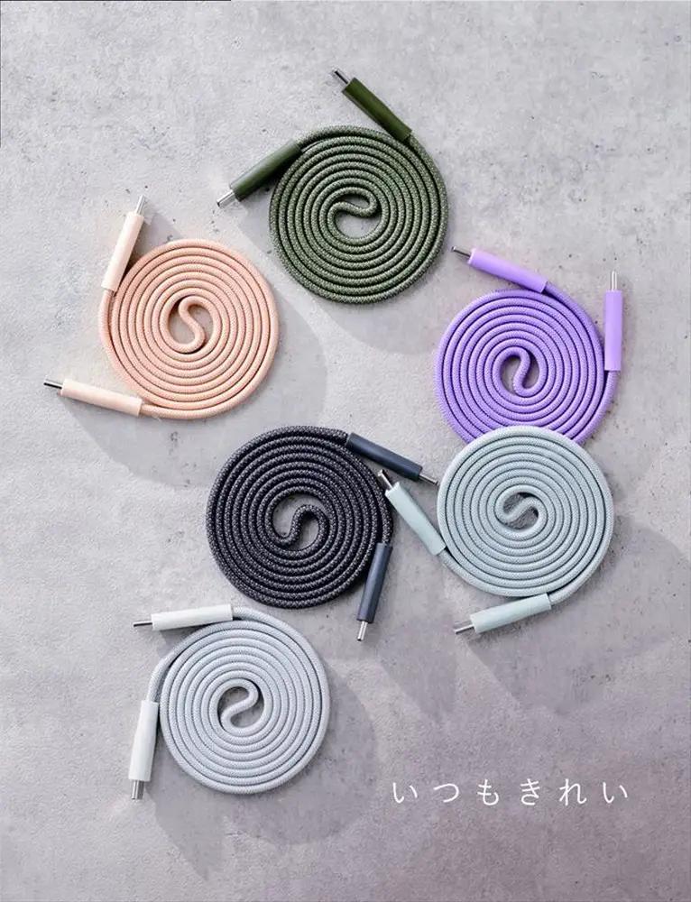 CIO ケーブル Mate Flat Spiral Cable CtoC Type-Cケーブル 充電 iPhone スマートフォン iPad パープル [2663]
