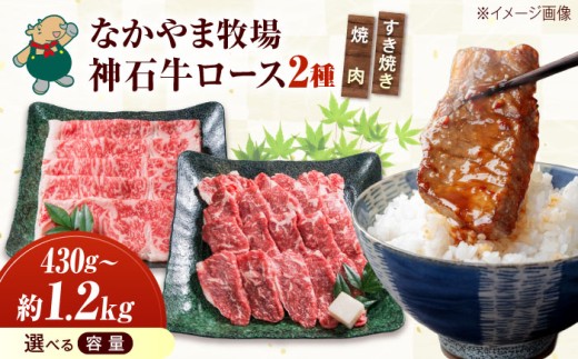 【 ロース 2種 】なかやま牧場 黒毛和牛 ギフト 神石牛 ( すき焼 用 280g×2 +  焼肉 用 500g) 牛肉 すき焼き 焼肉 なかやま牛 国産 お肉 ギフト 贈答 牛ロース サーロイン リブロース とろける 霜降り 霜降り牛肉 カット牛肉 牛 和牛 国産牛 焼き肉 バーベキュー BBQ 夏 炒め物 赤身 冷凍 広島 福山 広島県福山市/株式会社なかやま牧場 [BACT011]