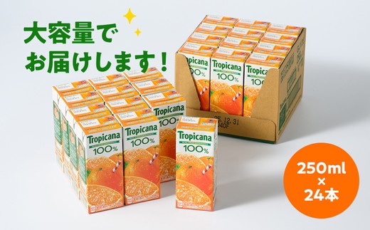トロピカーナ　100％　オレンジ　250mlLLスリム×24本