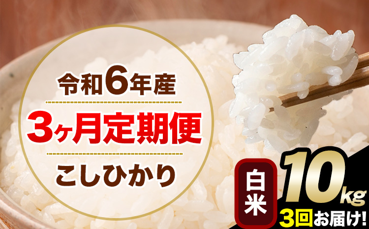 【3ヶ月定期便】令和6年産 定期便 こしひかり 白米 定期便 10kg 精米 熊本県産(南阿蘇村産含む) 単一原料米 南阿蘇村《お申込み翌月から発送》---kh6tei_88500_10kg_mo3_mna_h---