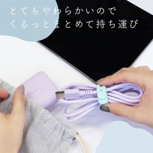 MOTTERU(モッテル) しなやかでやわらかい シリコンケーブル USB Type-C to Lightning 1m ２年保証（MOT-SCBCLG100）MOTTERU パープル