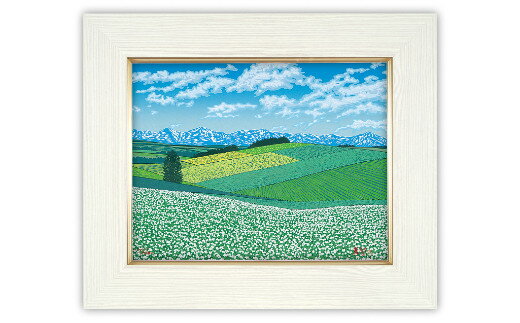 【ふるさと納税】「美瑛の初夏」｜埼玉県 東松山市 シルクスクリーン 版画 芸術 美術 風景 自然 バージョン 美しい ギャラリー アーティスト アート 芸術 デザイン インテリア 絵画 限定版 芸術品 オリジナル 和紙 小川和紙 花 夏の風景 さわやか 緑 北海道 ART