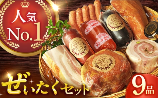 ハム詰合せ ぜいたく9品 / 長与町 / 雪の浦手造りハム [EAM021] ハム 詰合せ ロースハム ボンレスハム 金賞 国産