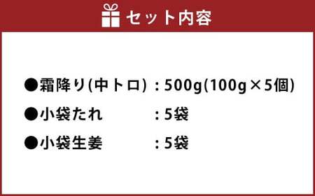 熊本 馬刺し 霜降り (中トロ) 500g 小袋たれ 小袋生姜付き 中トロ馬刺し 霜降り馬刺し 熊本馬刺し 馬刺し堪能 馬刺し専門店