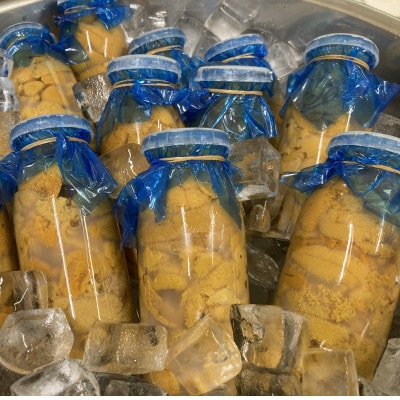 【予約・7月中旬発送】岩手・三陸　小さな村のきれいな海で育った　瓶入り　濃厚生うに(160g)【配送不可地域：離島・沖縄県・九州】【1657588】