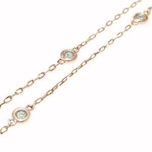 K18ピンクゴールド ダイヤチェーンブレスレット【28861-3】