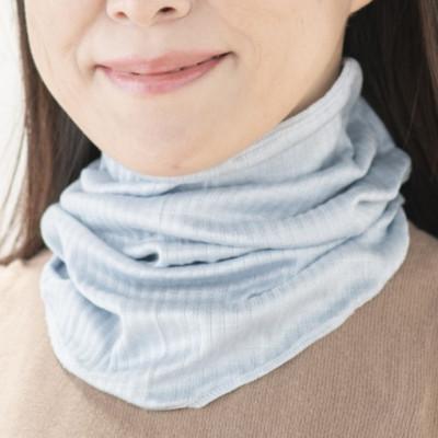 ふるさと納税 泉大津市 天然の美容繊維　UV対策　絹ごこちネックカバー　ライトブルー　H-NW1500 |  | 01
