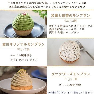 ふるさと納税 西予市 <城川オリジナルモンブラン3種セット(計6個入)>　スイーツ　お菓子　マロン　和栗　国産　西予市 |  | 01