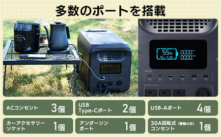 【990-02】ロジテック ポータブル電源 2500P ソーラーパネル 100W セット 容量 2560Wh AC出力 2500W【DE-PS2500PLBK+MPA-SP100DLNV】